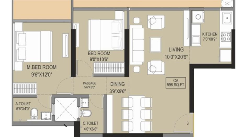 Shree-Balaji-7-Floor-Plan-2 BHK-598 Sqft